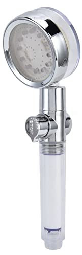 Pommeau de Douche à Ventilateur Haute Pression à LED Coloré, Filtre de Douche, Pomme de Douche à Main à Rotation à 360 Degrés avec Interrupteur de Pause, Pommes de Douche à Main avec Pression Hydrauli