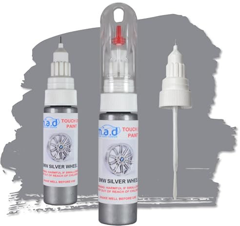 M.A.D MYLDAN AUTO DESIGN M.A.D for BMW Standard German Silver Alloy Wheel Touch Up Paint Curb Scratch M Sport (PAINT, PRIMER & LACQUER, 20 Milliliters)