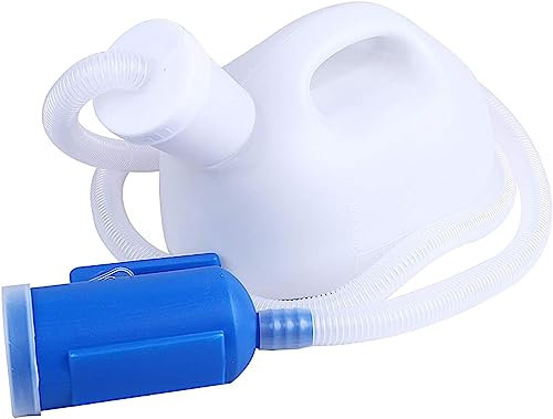 Bouteille d'urinoir mâle, toilettes de camping, bouteille d'urine, bouteilles d'urine for hommes, bouteille de pot portable 2000 ml for la maison, le camping, les voyages en voiture - avec tube long (