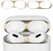 kwmobile Staubschutz Sticker kompatibel mit Apple Airpods Pro 2 - Metallstaub Schutz Aufkleber Skins in Gold