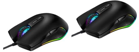 Uonlytech 2pcs Gaming Mouse USB Keys Rgb Optical Professional Gamer Computer Mice for PC Laptop for Gaming and Work Random Color