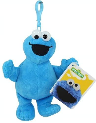 Sesam Strasse Plüsch Schlüßelanhänger Kuscheltier Plüschtier Sesame Street Plush Bagclip zur Auswahl 8 Charaktere 17-20cm (Krümelmonster)