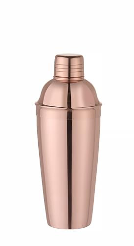 HENDI Cocktail Shaker, BarUp, agitatore Cobbler in 3 parti, uso universale, strumento multifunzione per preparare cocktail, ø85x(H)240mm, acciaio inox placcato rame