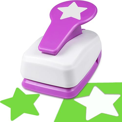 Star Hole Punch 5.1 cm Star Paper Punch Stars Shaped Hole Punch Scrapbooking Puncher Stars Hole Puncher for Crafts, StarPunch Lever Paper Punch, Craft Punches for Scrapbooking, Card Making