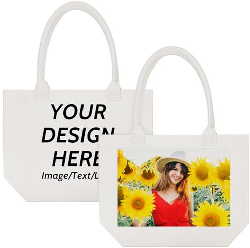 Fyore Geschenk mit Namen personalisiert - Baumwolltasche mit Reißverschluss - personalisiert Foto Baumwolltasche - Kindergarten Kita Lehrergeschenk