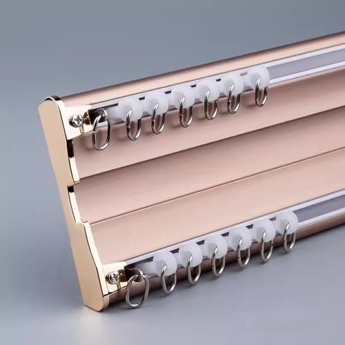 Vorhangschiene Doppelte Vorhangschiene aus Aluminium zur Deckenmontage – 4 8 12 16 20 24 28 32 Fuß lange, robuste Schiebevorhangstangen – Verbundene Vorhangschienen, Vorhangschiene für Schutz der Priv