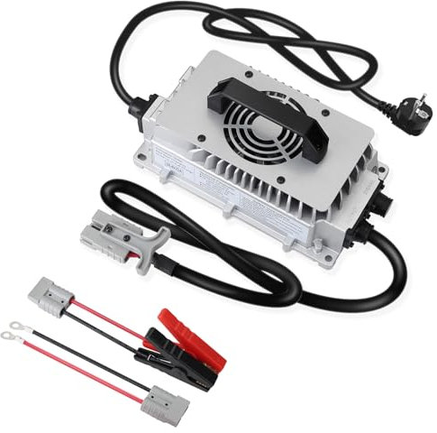 Chargeur 58.4V 25A LiFePO4 pour Chargeur de Batterie au Lithium Fer Phosphate 48V (51.2V), Charge Rapide, protège la Batterie
