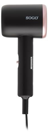 SOGO Secador de Pelo Pequeño 1000W Compacto y Ligero - Profesional Con 2 Velocidades Ajustables - Para Viaje y Uso Diario Con Cable Largo 1,8M