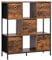 WOLTU Standregal,Bücherregal, Regal mit 4 offenen Fächern, 5 Vliesstoff-Schubladen, Standregal mit Metallrahmen, für Wohnzimmer Büro Arbeitszimmer Flur Küche, Vintage Brown,90x30x100cm