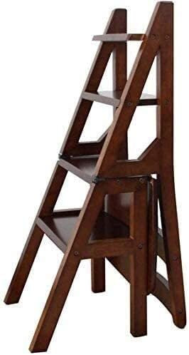 WLCNYL Sillas Nuevas para el hogar Escalera Plegable de Madera Maciza Taburete multifunción para el hogar Escalera Taburete de Doble Uso Taburete de Paso (Color: 4)
