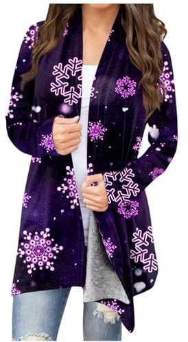 SCBFDI Gilet Femme Rose Poudré Gilet Long Femme Gilet Femme avec Col Veste Femme Taille 50 Veste Femme Violette Cadeaux de Noel Femme Cadeau Retraite Femme Cadeau Noel Couple Manteau Violet M