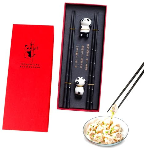 Yqhugbc 2 Pares Palillos Chinos de Fibra de Vidrio, Palillos Japoneses, Reutilizables Antideslizante, Aptos para Lavavajillas, Chopsticks Jego de Regalo
