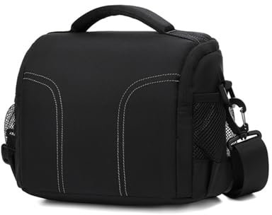 Nayubo Kameratasche Kompakte Kameratasche Fotografie Messenger Schultertasche für DSLR/SLR/Spiegellose Kamera wasserdichte Umhängetasche mit abnehmbaren Trennwänden und Gurt (Schwarz)