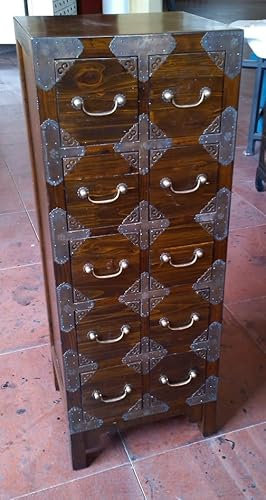 Antiker Apothekerschrank Aktenschrank Büroschrank Apotheke Schrank Sideboard Kommode Kommodenschrank Sideboardschrank mit 10 Schubladen Breite40xHöhe90cm