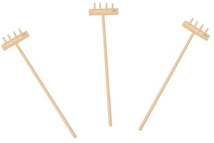WHAMVOX 3pcs Tabletop Zen Garden Sandbox Tools Mini Garden Tool Rake Four Tine Desktop Rake for Playsand Sand