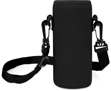 Linkidea Water Bottle Carrier with Strap Compatible with Simple Modern Summit Collection 22oz, Hydro Flask Wide Mouth, Waterbottle Sling Bag Holder with Shoulder Strap (Black)