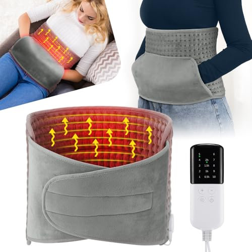 Electric Heating Pad for Back Pain Relief, 12x50 Heat Padwith 10 Heating Levels and Auto Shut Off, Heated Hand Warmer, Arm Back Heating Pad for Period Pain Relief, Machine Washable