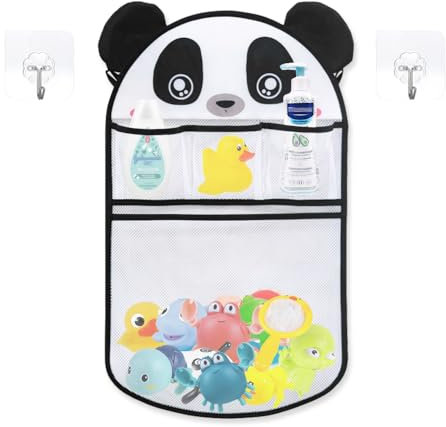 GIDWRIY Filet Jouet Bain Bebe,Rangement Jouet Bain Ee 2 X Crochets Adhésifs,Filet Jouet de Stockage,Organisateur Jouet Bain,Filet de Rangement Suspendu Douche,Sac de Rangement pour Salle de Baignoire