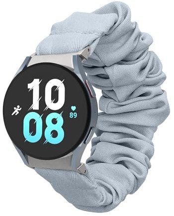 kwmobile Ersatz Armband kompatibel mit Samsung Galaxy Watch 4/5 / 6 Galaxy Watch 7 / FE - Smartwatch Scrunchie Haargummi Design Hellblau - Innenmaße 14-19 cm