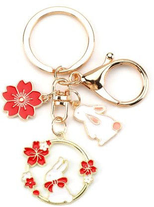 Schlüsselanhänger Hase Damen Niedliche Cartoon Schlüsselanhänger mit Taschen Anhänger Kawaii Bag Charm Handtaschen Geschenk für Mädchen