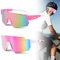 NAVESO 2 Stück Pink Schnelle Brille Damen Herren, Sport Sonnenbrille Damen, Fahrrad Sonnenbrille, Laufbrille Damen, Fahrrad Brille UV 400 Schutz für Radfahren Klettern Glof Freien