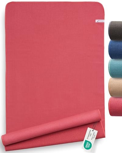 Fit-Flip Yoga Handtuch rutschfest als hygienische Auflage zum Sport | Raspberry, 185x63 cm, Mikrofaser Yogatuch, Yogamatte, für Fitness, Pilates Handtücher, Antirutsch mit Bodenhaftung, Hot Yoga