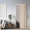 Magnetischer Türvorhang mit Verdunkelung, Faltbarer Raumteiler für Bad/Schlafzimmer/Wohnzimmer, Akkordeon-Design (Cream-Coloured)
