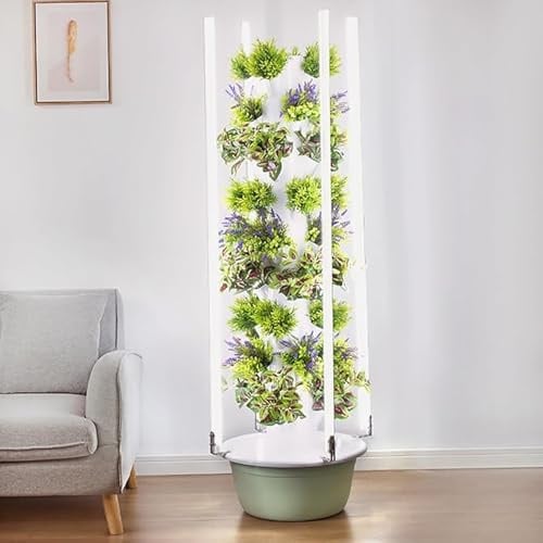JYHHGDS Hydroponisches Anbausystem, Hydroponischer Turm, Hydroponisches Keimungsset, Indoor-Vertikalturm-System-Kit für grünes Gemüse und Obst, für Kräuter, Obst und Gemüse, 9 Schichten