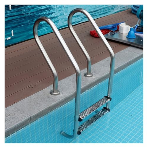 Échelle De Piscine,pédale De Piscine,marches Piscine en Acier Inoxydable 304,Rampe D'escalier for Piscines Extérieures/intérieures/creusées,Facile À Installer(2 Step)