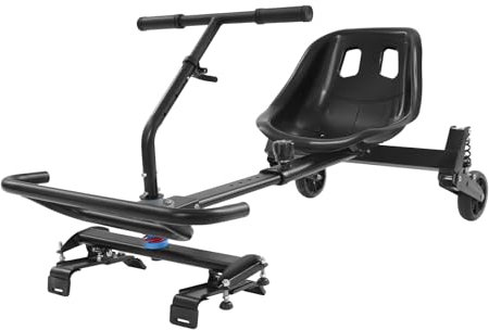 BAOCHADA Hoverboard mit Sitz Hoverboard Sitz,Sitzscooter mit 3*Stoßdämpfern& 2*Rädern Längenverstellbar Kompatibel Sitz für 6,5-10 Zol Erwachsene/Kinder Sitz für Hoverboard Kart (Schwarz)