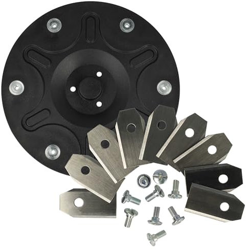 vhbw Set Accessori Compatibile con Segway Navimow i105E, i110n, i108E Tosaerba - 9X Lame + Viti, 1x Disco portacoltelli