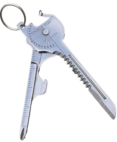 8-in-1 Multi-Function Keychain Tool, Stainless Steel Portable EDC Gadget with Bottle Opener Screwdriver and Ruler for Outdoor Camping