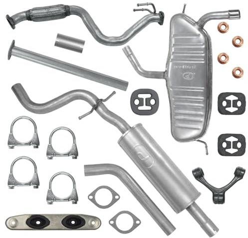 POLMOstrow Auspuff für Seat Leon 2 II 2010-2015 | Kollektorrohr, Abgasrohr, Mitteltopf und Endtopf, Motoren: 1.2 TSI, Fließheck