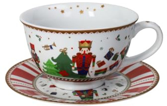 BRANDANI TAZZA COLAZIONE C/PIATTINO LO SCHIACCIANOCI PORCELLANA