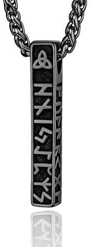 Wikinger Runen Halskette Herren - 60CM Edelstahl Herren Kette, Viking Keltischer knoten Männer Halskette, Schmuck Geschenke für Ehemann Papa Sohn Bruder Freund Weihnachten Geburtstag