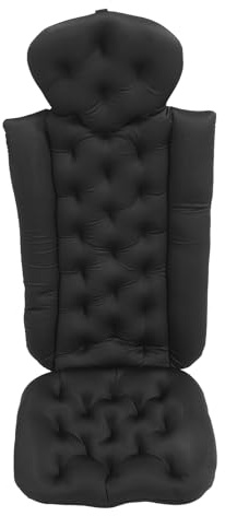 Sxhlseller Ergonomisches Ganzkörper-Badekissen, Weich Gepolstertes Badewannenkissen Zur Unterstützung von Kopf, Hals und Schultern, Rutschfestes Langes Spa-Kissen für Alle Badewannen (Black)