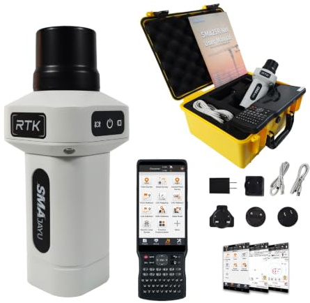 SMA25R Net GNSS RTK Rover Vermessungsgerät, Android-Handheld-GPS-Positionierungsempfänger mit Datensammler, 2,5 cm Genauigkeit über CORS-Verbindung, 10 cm Genauigkeit über PPP, IMU 60°, für Bauwesen