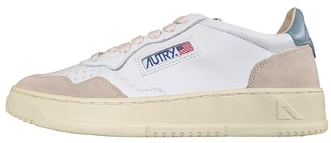 AUTRY Scarpe Sneakers Donna in Pelle e camoscio AULW LS12 Bianco e Blu Non Ti scordar di Me
