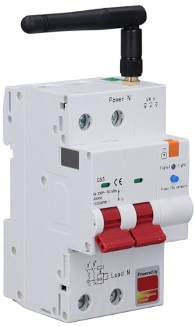 YDuupxe 2P 63A Smart Circuit Breaker, PC-Retardant mit Mobiler Steuerung, Sprachtimer, Fernverwaltung für Smart Home (AC230V)