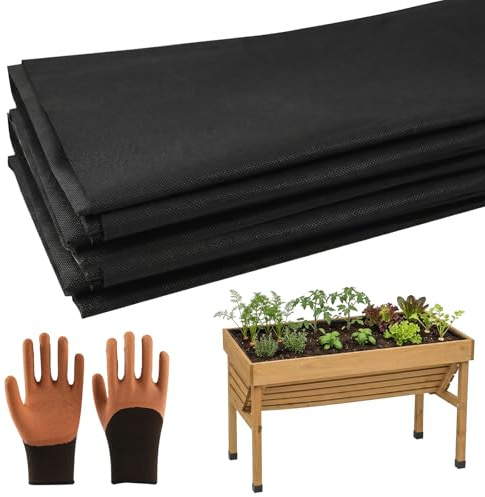 PPAAstunoras 2 PCS Non-Woven Planter Liner 1.6x2.1M (63x83 Inches), Heavy-Duty Garden Liner for Veg Troughs, Raised Beds & Planter Boxes, Breathable Weed Barrier for Home & Allotment Gardening