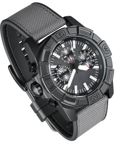 Julihai Orologio Al Quarzo a Energia Solare, Lancette Luminescenti, Impermeabile Fino a 50 Metri, Cassa in Acciaio Inossidabile, con Ricarica Solare Ecologica, Ideale per attività