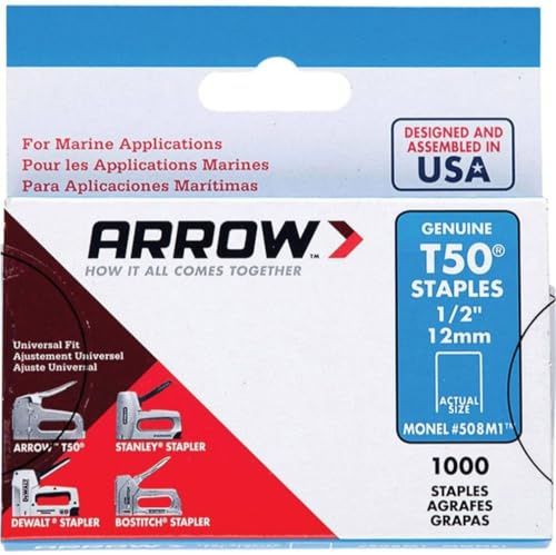 Arrow T5012MS T50M 1000 x 12mm 1/2-inch Monel Staples
