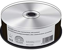 BD-R 25GB 6X Write Speed, Silver, Blank/Blank Fully Metallised, 25 Piece Cake Box