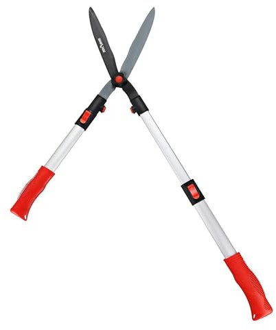 FLORA GUARD Telescopic Hedge Shear, Extendable Handles Adjust to Exact Length Required 67cm to 88cm, Super Lightweight Approx 1kg, Garden Shears with Aluminum Handle, Ideal for Trim Hedges and Bushes