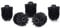 Relaxdays Toilet brush head in a set of 5, loose toilet brushes 9.5 mm thread, replacement brush head diameter 7 cm, black