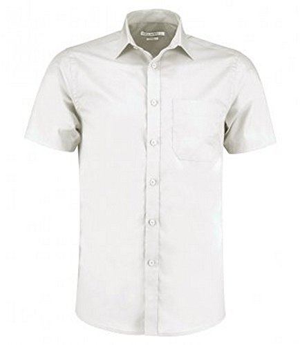 Kustom Kit Mens Short Sleeve Tailored Poplin Shirt (16.5) (White)