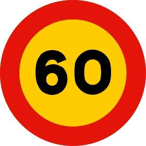 FERRETELIX® Panneau Sérigraphié Souple – Vitesse Maximale 60 km/h – 65 x 70 cm – Signalisation Temporaire