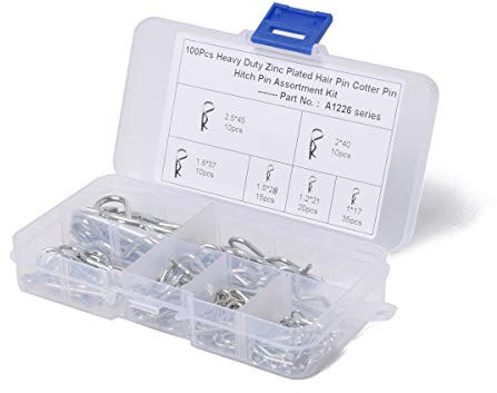 Namvo 100-teiliger Splint - Hochleistungs-Haarnadeln aus verzinktem Stahl - für Autos, Mechaniker, Garagen, Werkst?tten, Kraftger?te, Lastwagen, Rasenm?her, Reparaturen kleiner