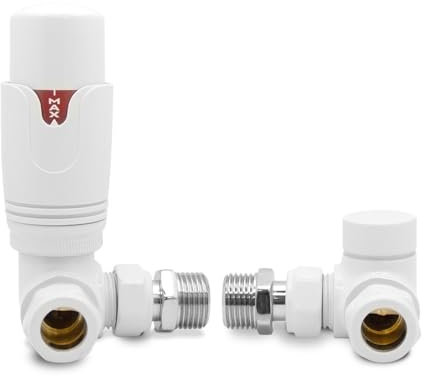 White Corner TRV Thermostatic Radiator Towel Rail Valves