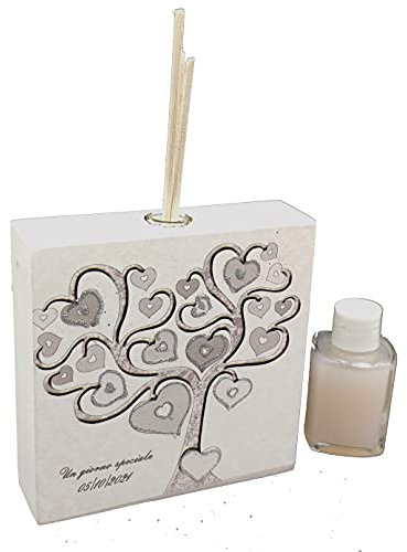 Profumatore in Ecopelle bianco ALBERO DELLA VITA A CUORI Bomboniere Matrimonio, Battesimo, Comunione, Laurea, Cresima, Anniversari di Matrimonio e regali utili, originali ed economici.